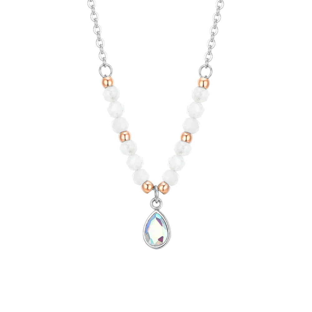 COLLANA DONNA IN ACCIAIO AGATA BIANCA