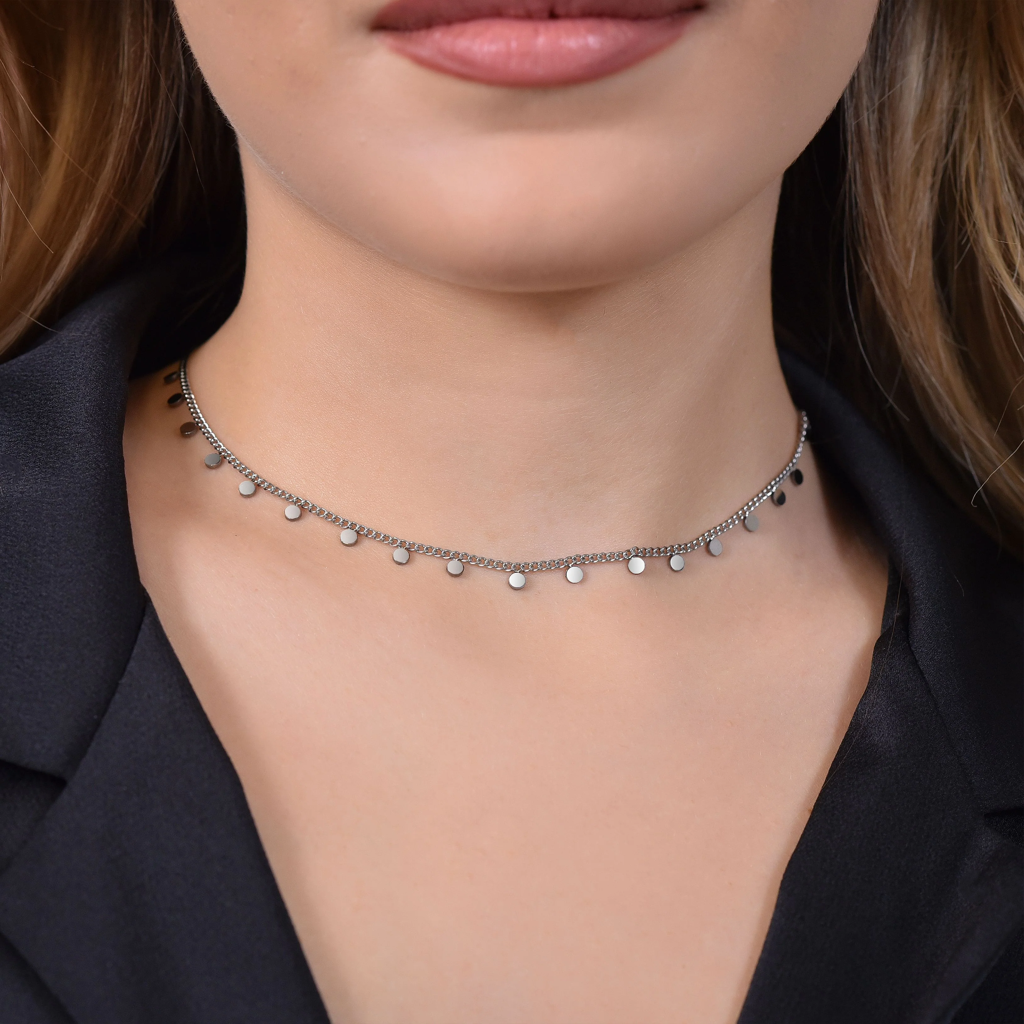 COLLANA DONNA IN ACCIAIO CON CERCHI - Image 2