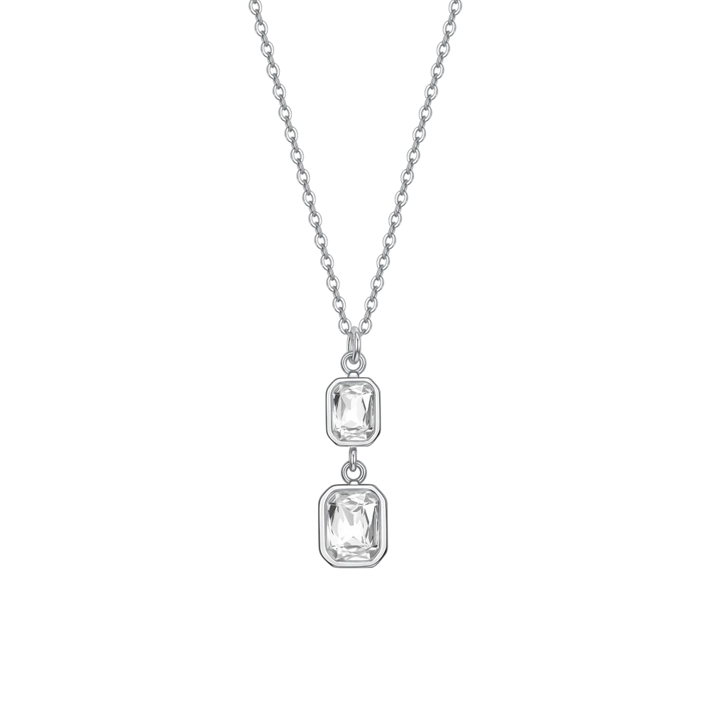 COLLANA DONNA IN ACCIAIO CON CRISTALLI BIANCHI