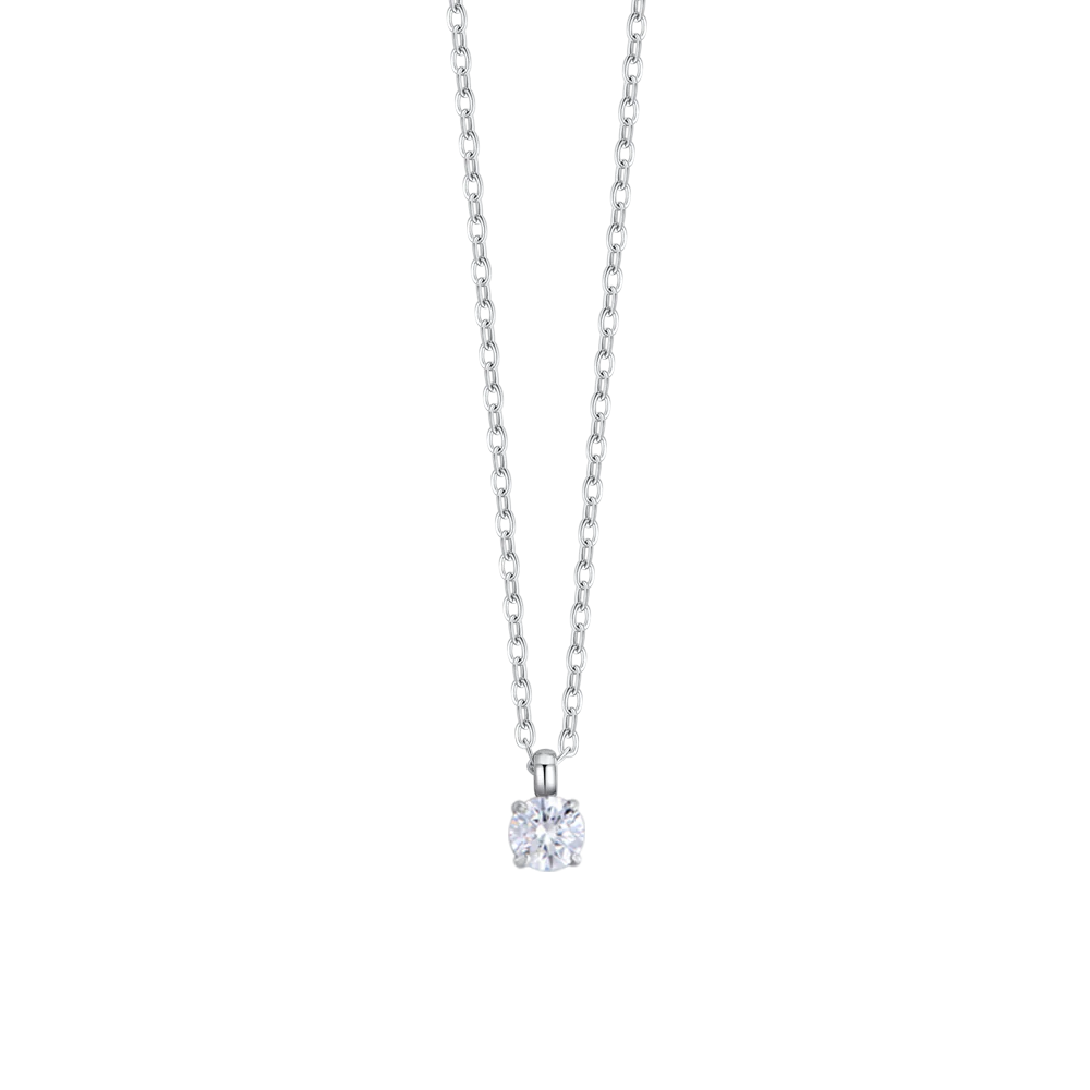 COLLANA DONNA IN ACCIAIO CON CRISTALLO BIANCO