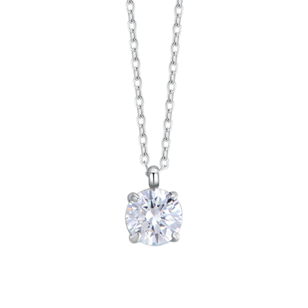 COLLANA DONNA IN ACCIAIO CON CRISTALLO BIANCO - Image 4