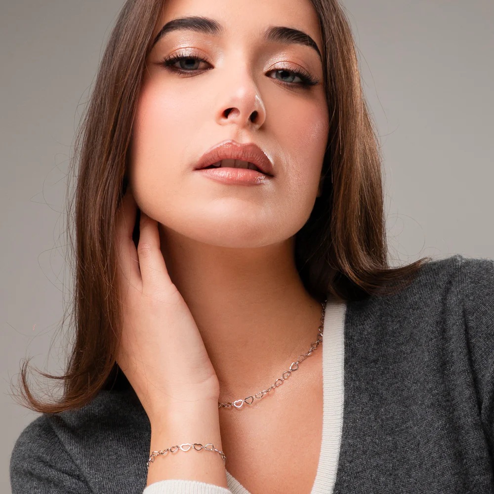 COLLANA DONNA IN ACCIAIO CON CUORI - Image 4