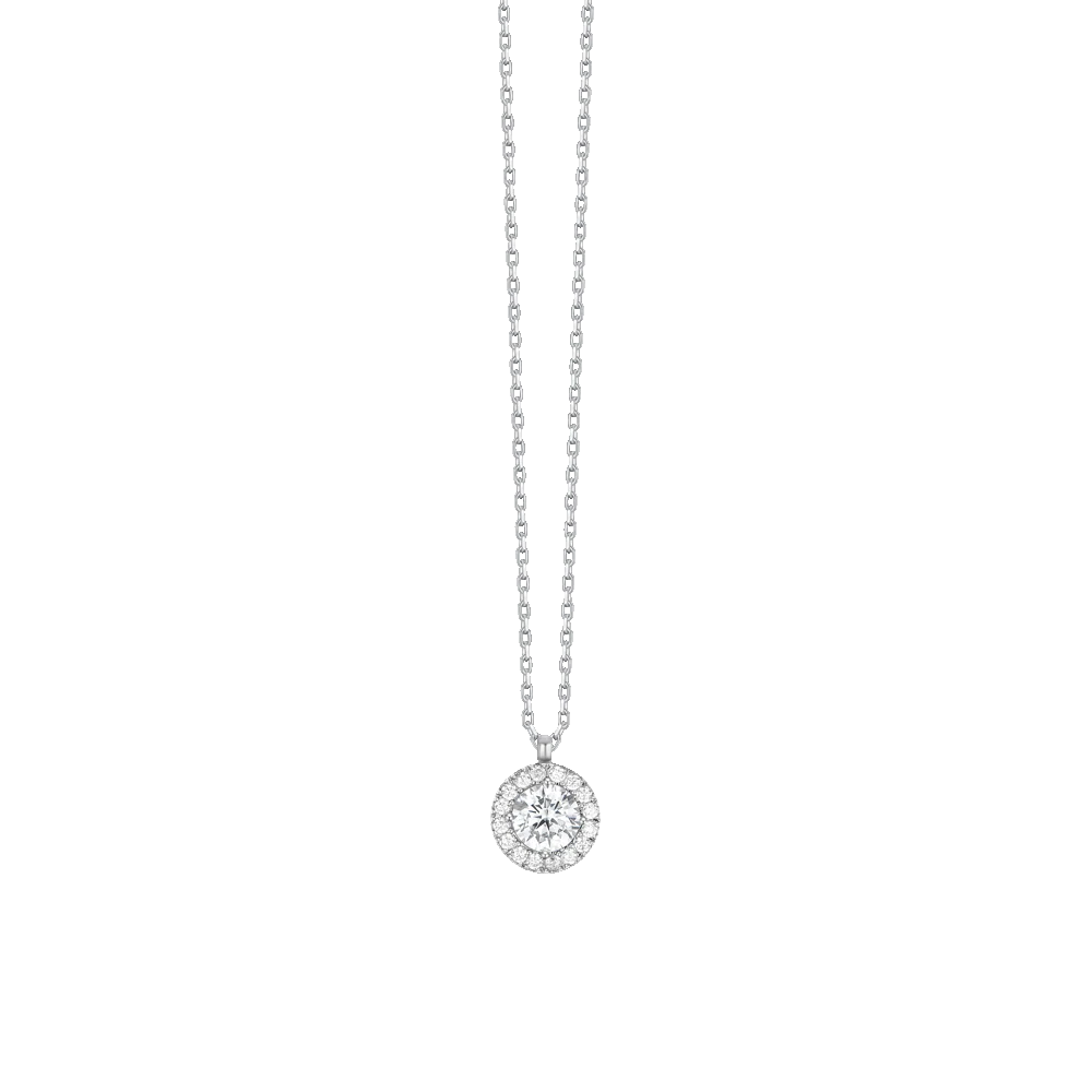 COLLANA DONNA IN ACCIAIO CON ELEMENTO CON ZIRCONI BIANCHI