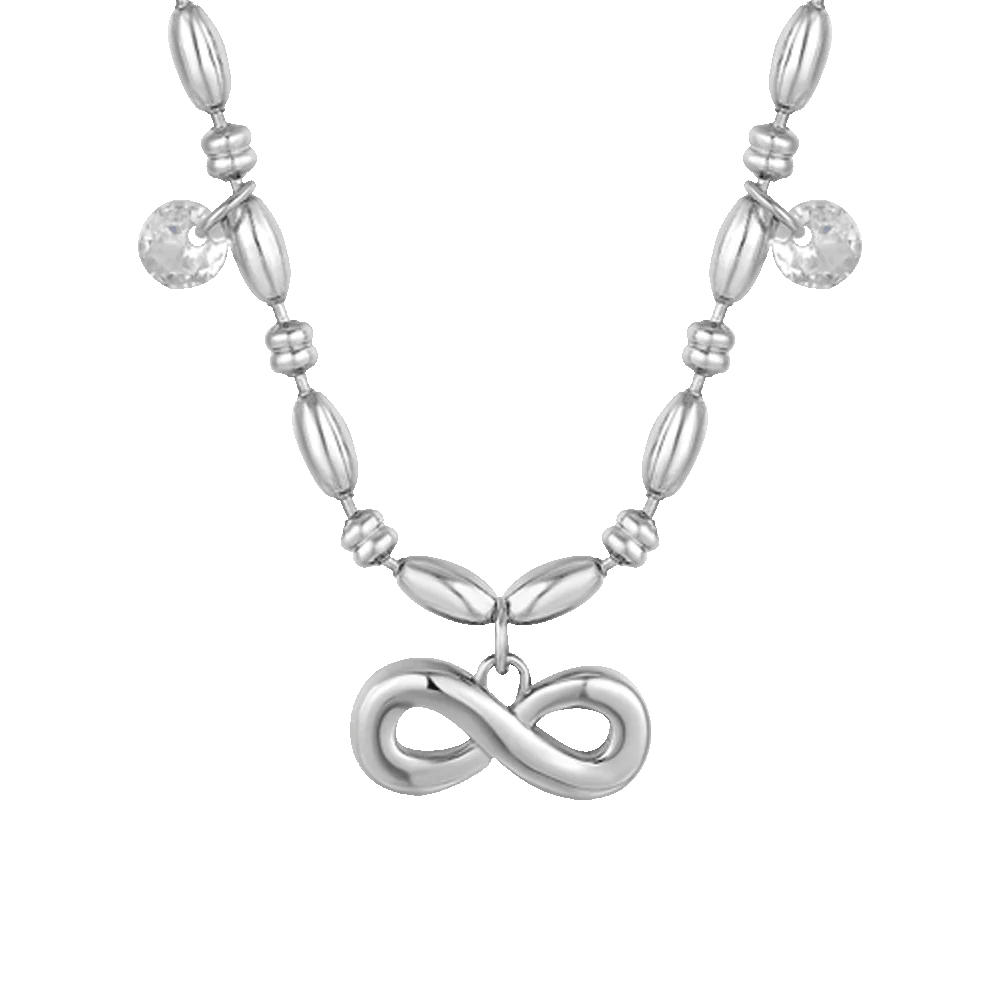 COLLANA DONNA IN ACCIAIO CON INFINITO E ZIRCONI BIANCHI - Image 4