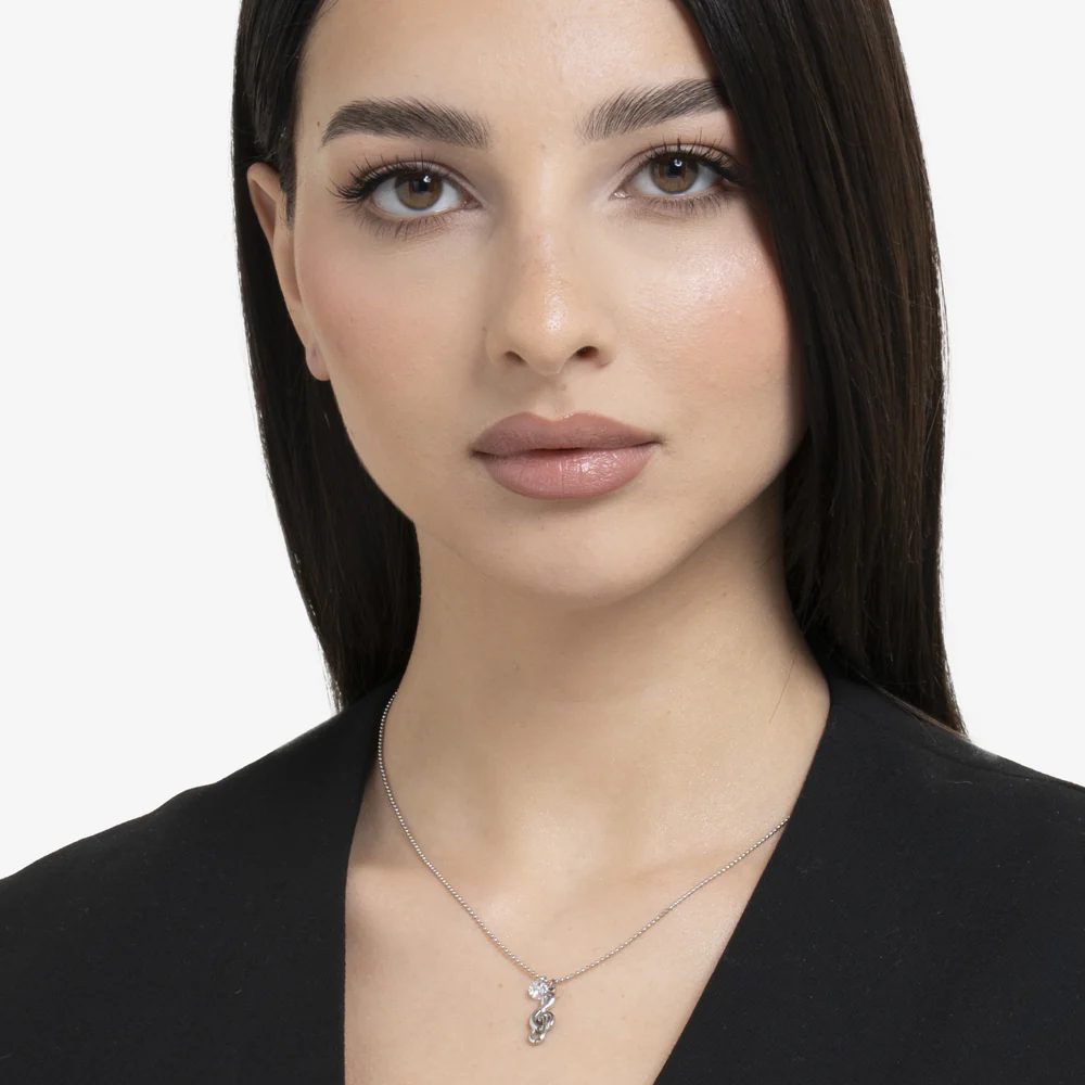 COLLANA DONNA IN ACCIAIO CON NOTA MUSICALE E ZIRCONE BIANCO - Image 3