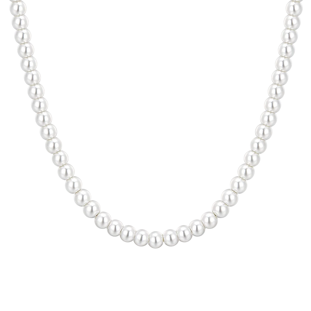 COLLANA DONNA IN ACCIAIO CON PERLE BIANCHE - Image 2
