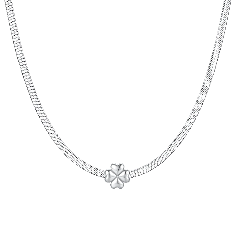 COLLANA DONNA IN ACCIAIO CON QUADRIFOGLIO