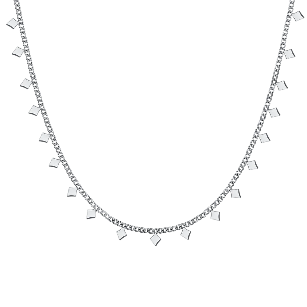 COLLANA DONNA IN ACCIAIO CON ROMBI