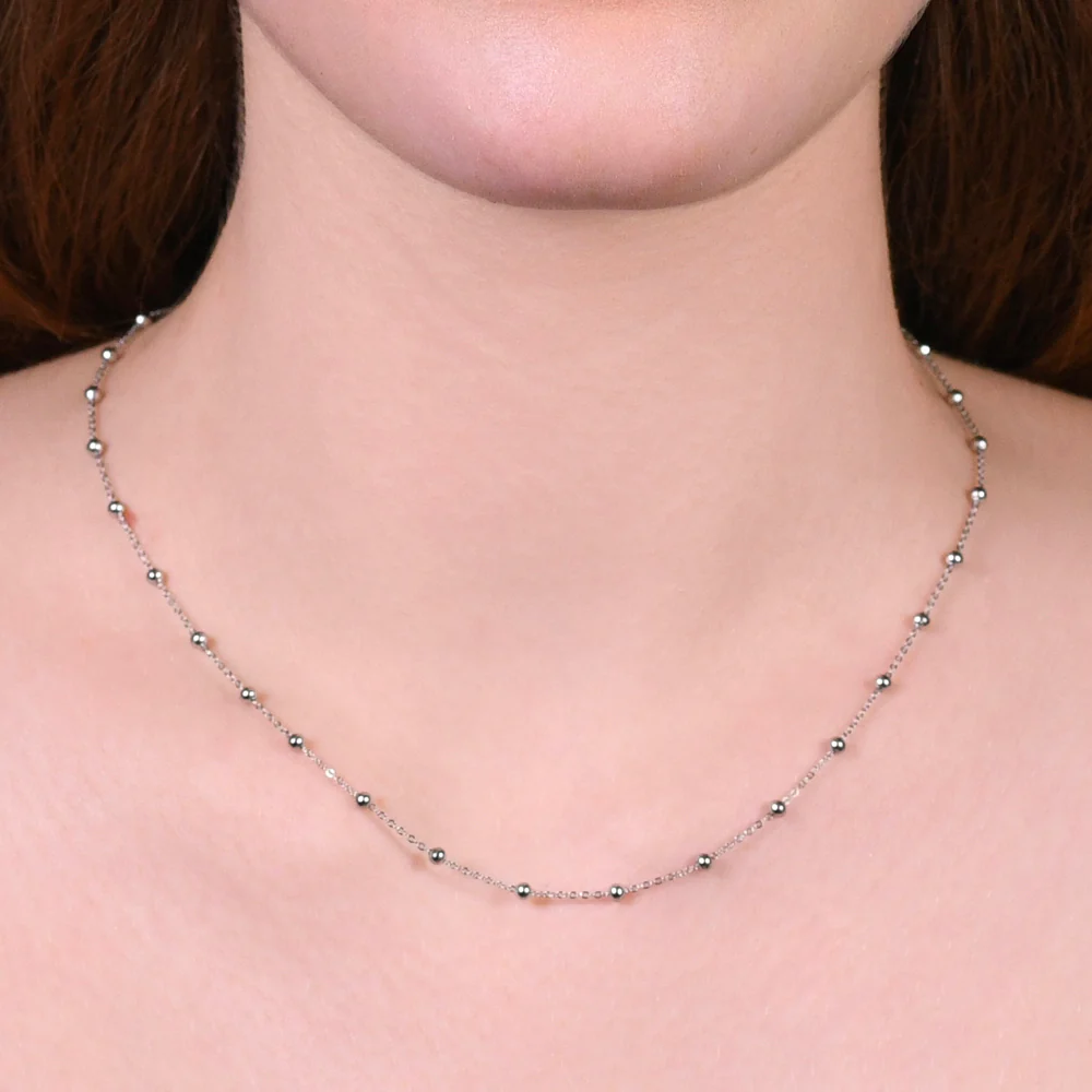 COLLANA DONNA IN ACCIAIO CON SFERE - Image 2