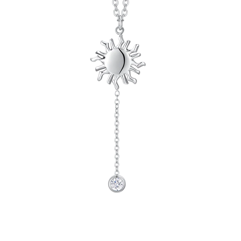COLLANA DONNA IN ACCIAIO CON SOLE E CRISTALLO BIANCO - Image 4