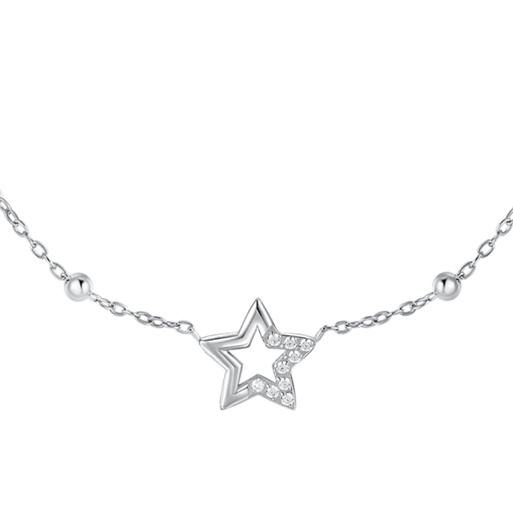 COLLANA DONNA IN ACCIAIO CON STELLA E PUNTI LUCE IN ZIRCONE BIANCO - Image 4