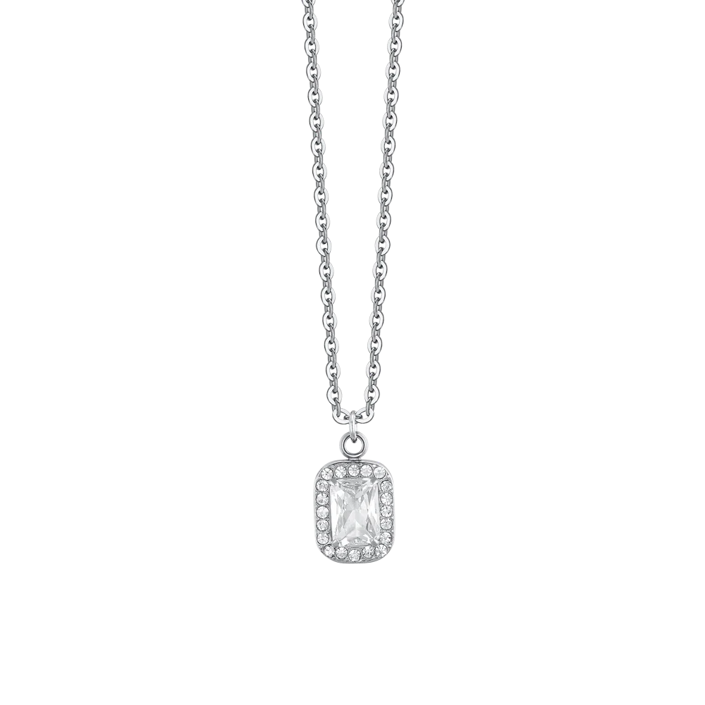 COLLANA DONNA IN ACCIAIO CRISTALLI E ZIRCONE