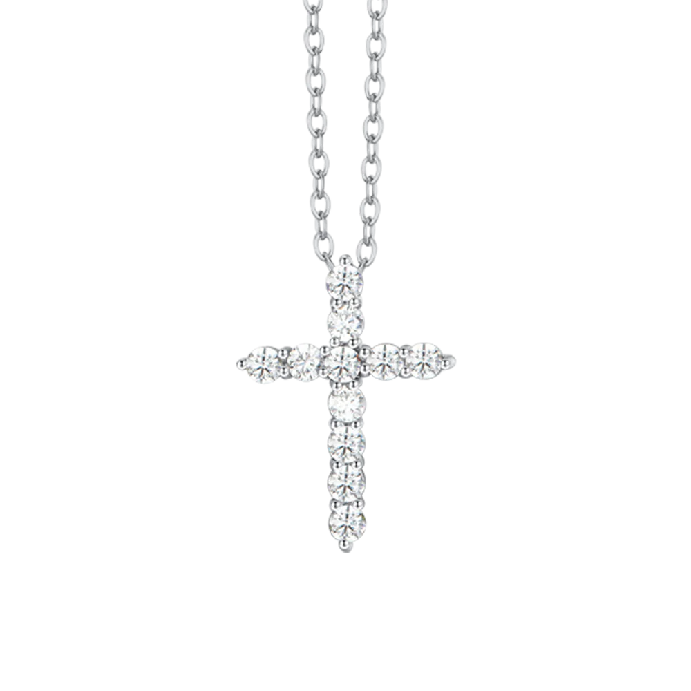 COLLANA DONNA IN ACCIAIO CROCE ZIRCONI BIANCHI - Image 4
