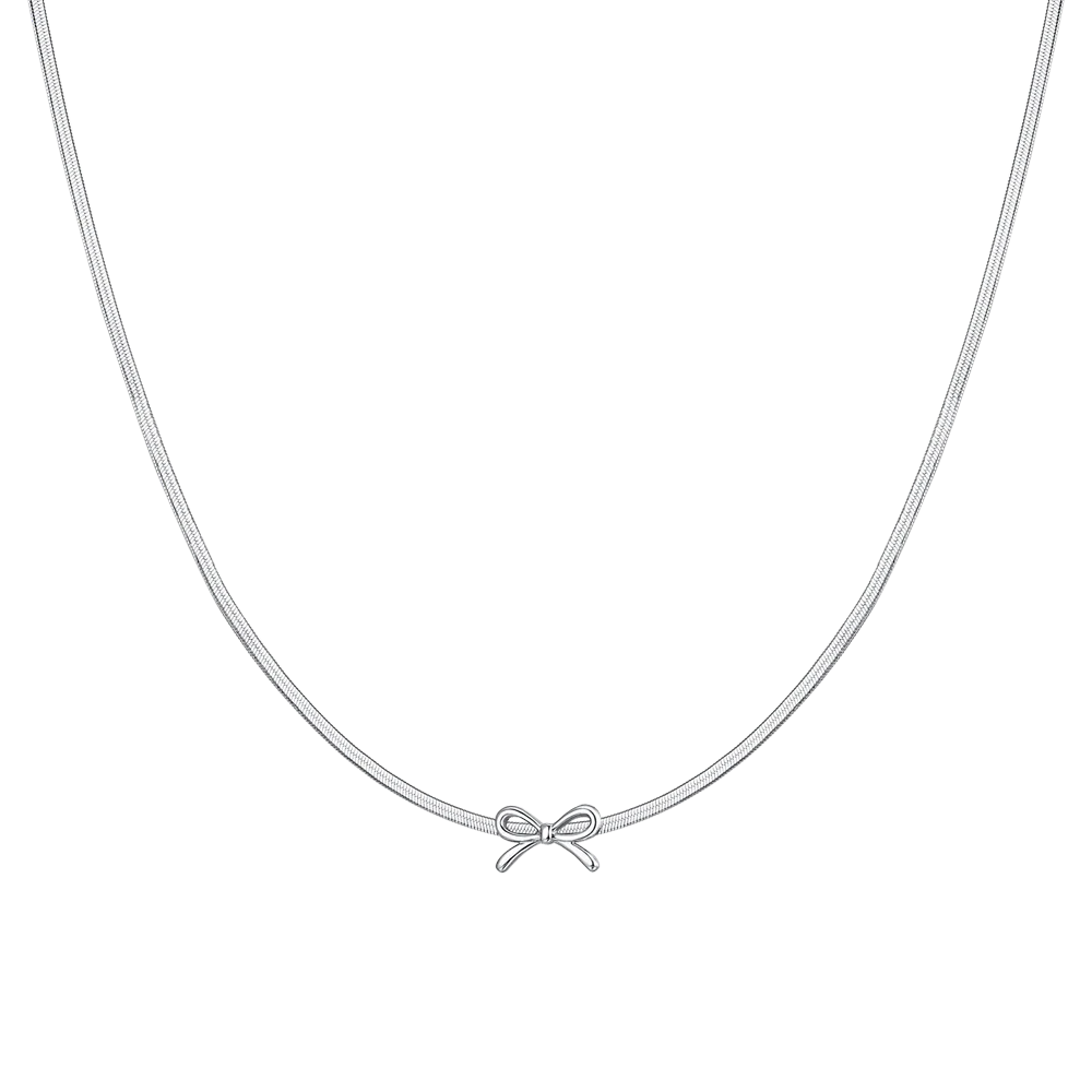 COLLANA DONNA IN ACCIAIO FIOCCO