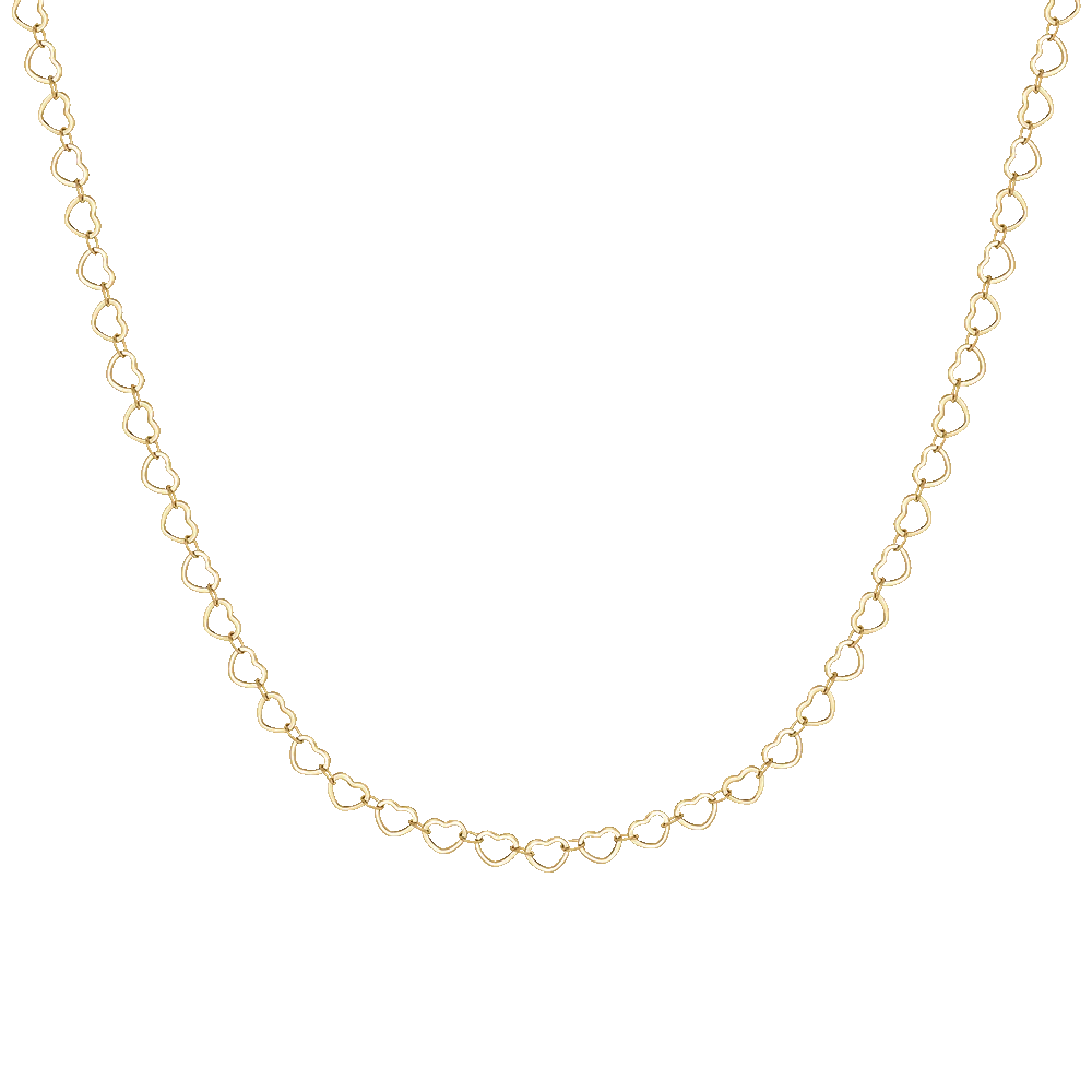 COLLANA DONNA IN ACCIAIO IP GOLD CON CUORI