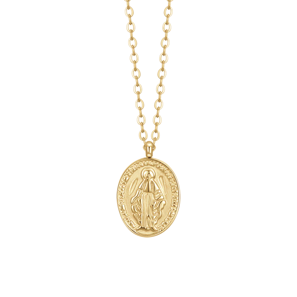 COLLANA DONNA IN ACCIAIO IP GOLD, MEDAGLIETTA CON MADONNINA - Image 4