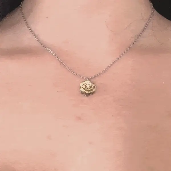 COLLANA DONNA IN ACCIAIO IP GOLD ROSA GIREVOLE - Image 2