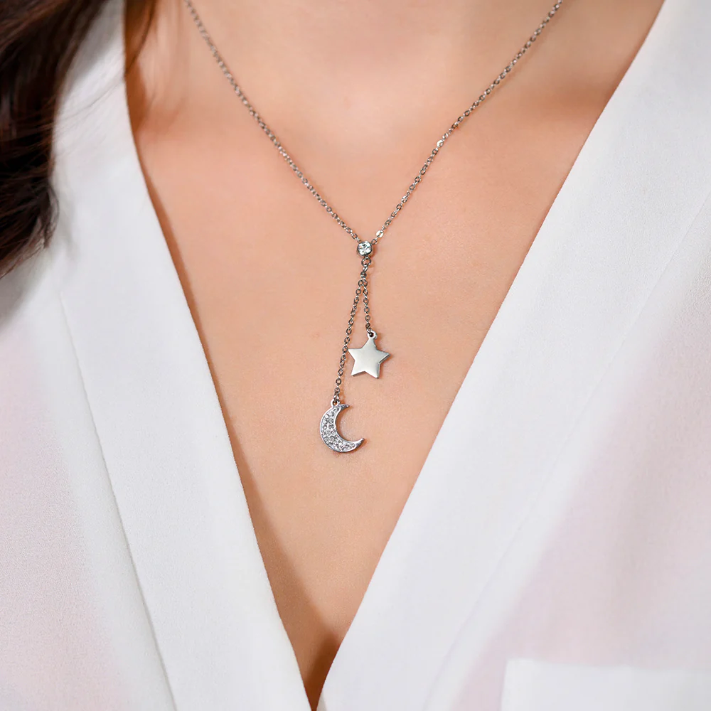 COLLANA DONNA IN ACCIAIO LUNA E STELLA - Image 2