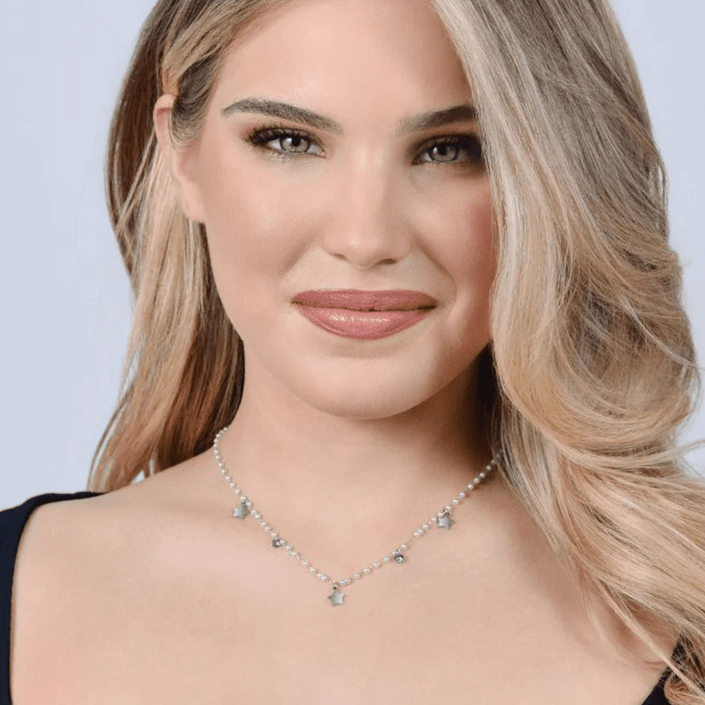 COLLANA DONNA IN ACCIAIO PERLE CON STELLE - Image 3