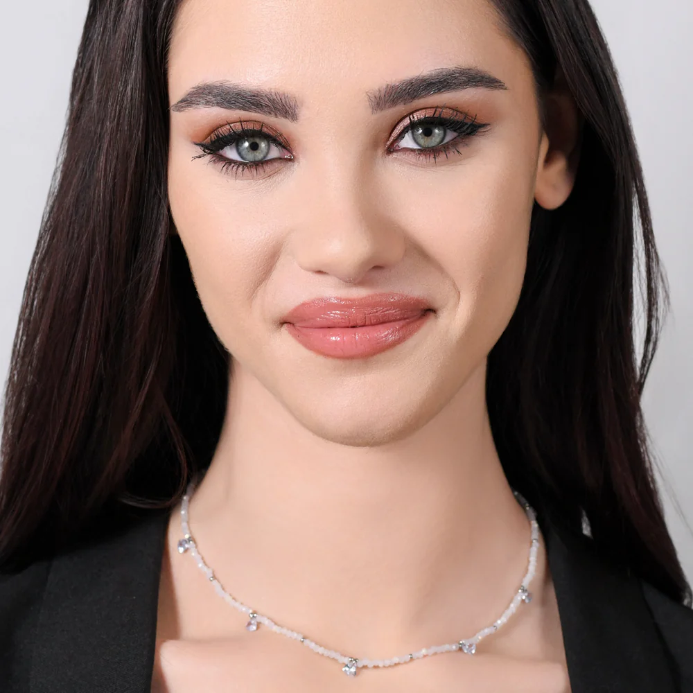 COLLANA DONNA IN ACCIAIO PIETRE E CRISTALLI BIANCHI - Image 3