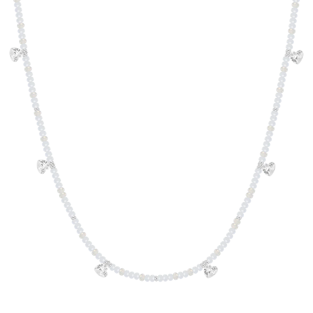 COLLANA DONNA IN ACCIAIO PIETRE E CRISTALLI BIANCHI - Image 4