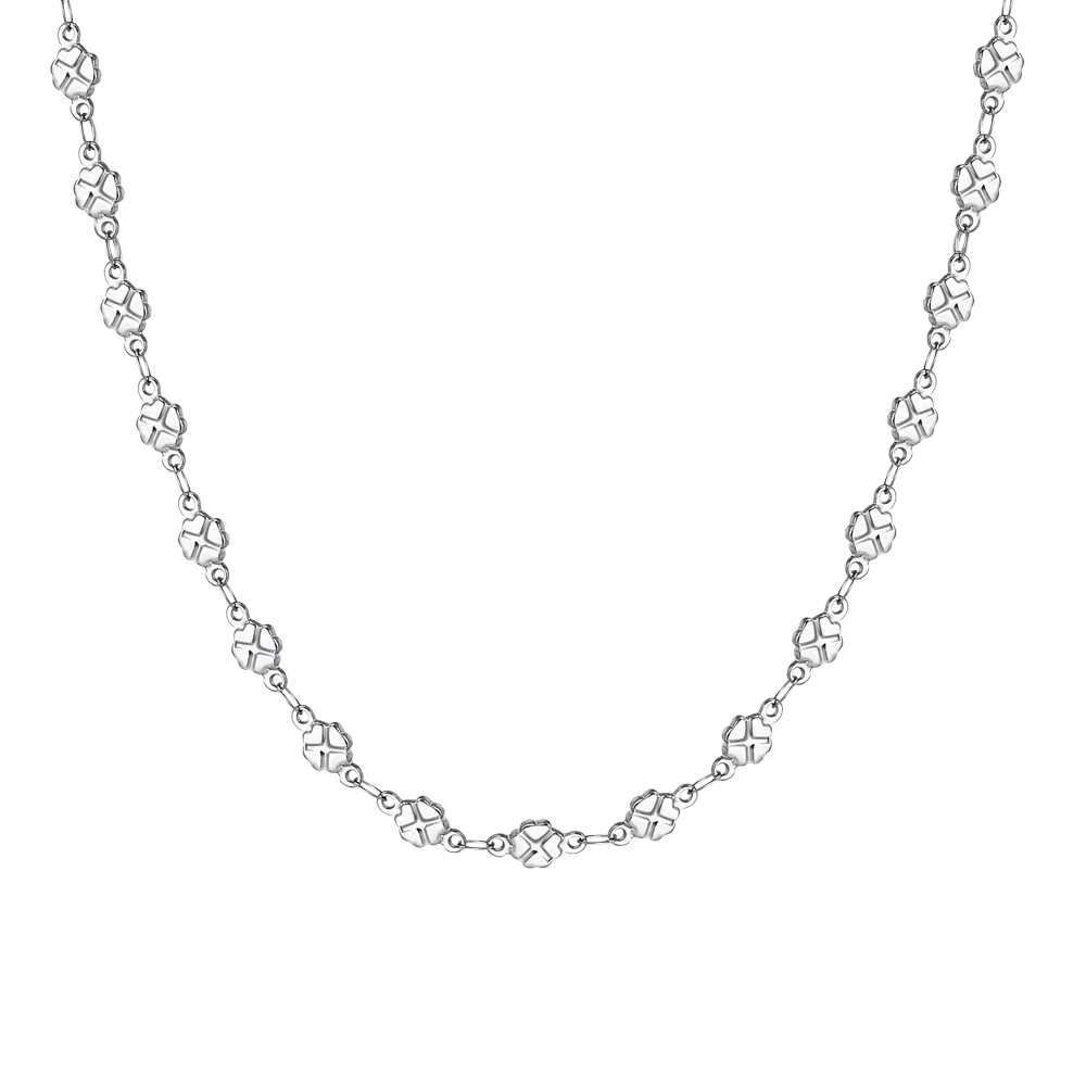 COLLANA DONNA IN ACCIAIO QUADRIFOGLI