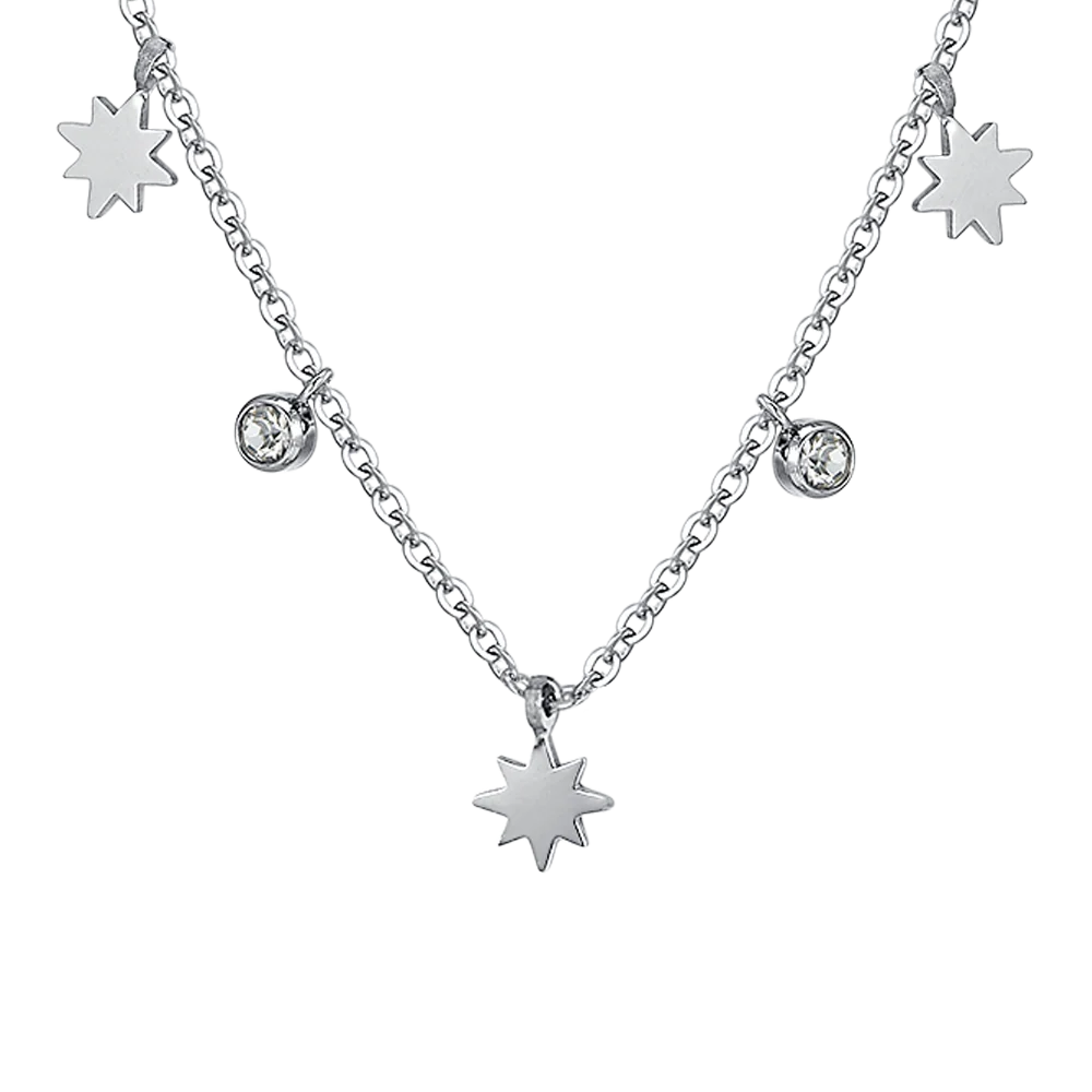 COLLANA DONNA IN ACCIAIO STELLA DI SISSI E CRISTALLI - Image 4