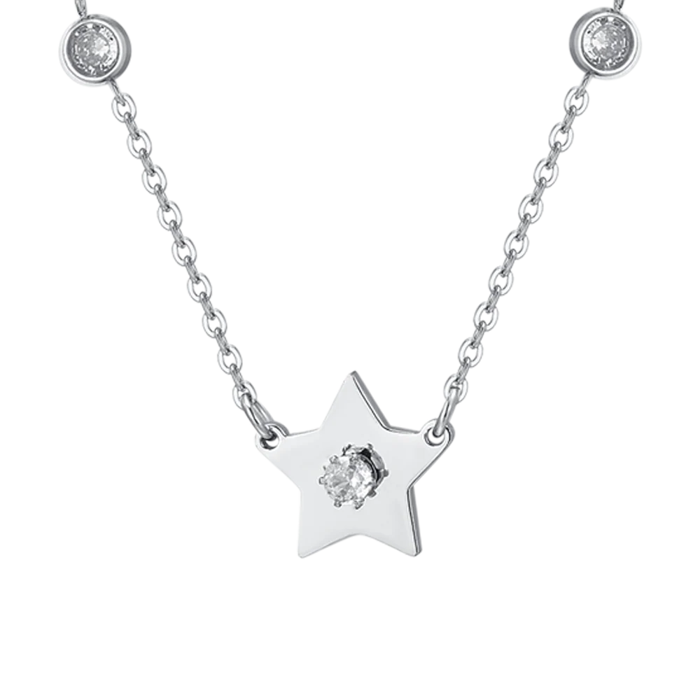 COLLANA DONNA IN ACCIAIO STELLE E ZIRCONI - Image 4