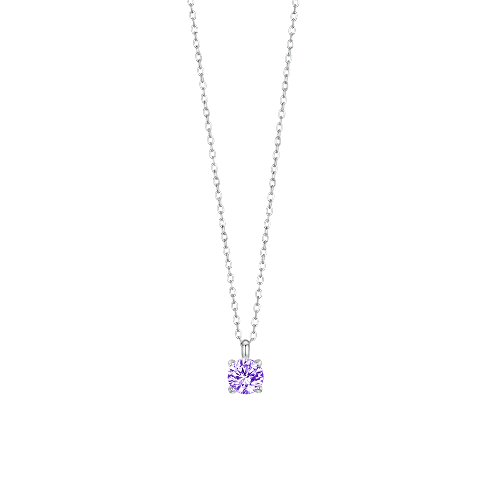 COLLANA DONNA IN ACCIAIO ZIRCONE VIOLA