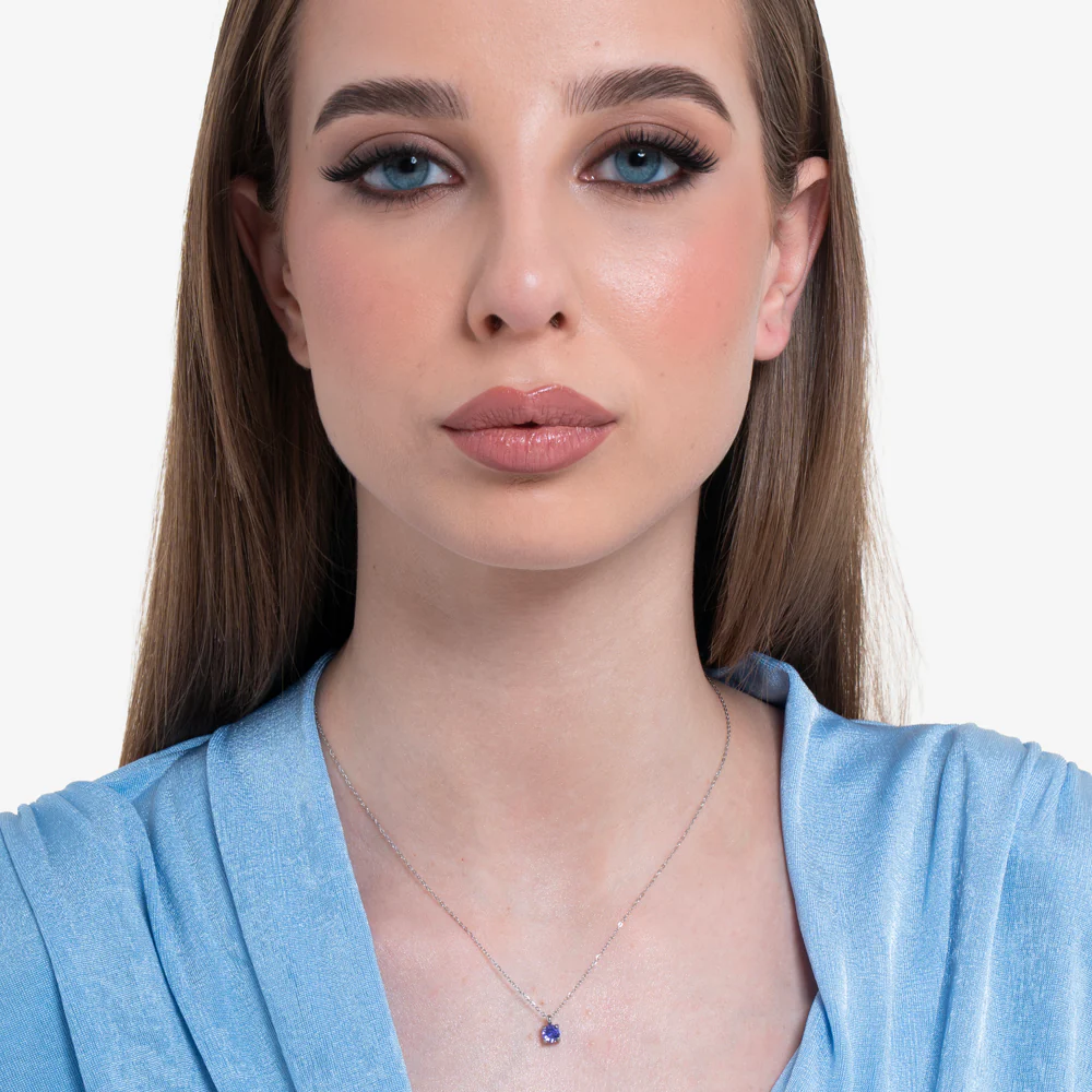 COLLANA DONNA IN ACCIAIO ZIRCONE VIOLA - Image 3
