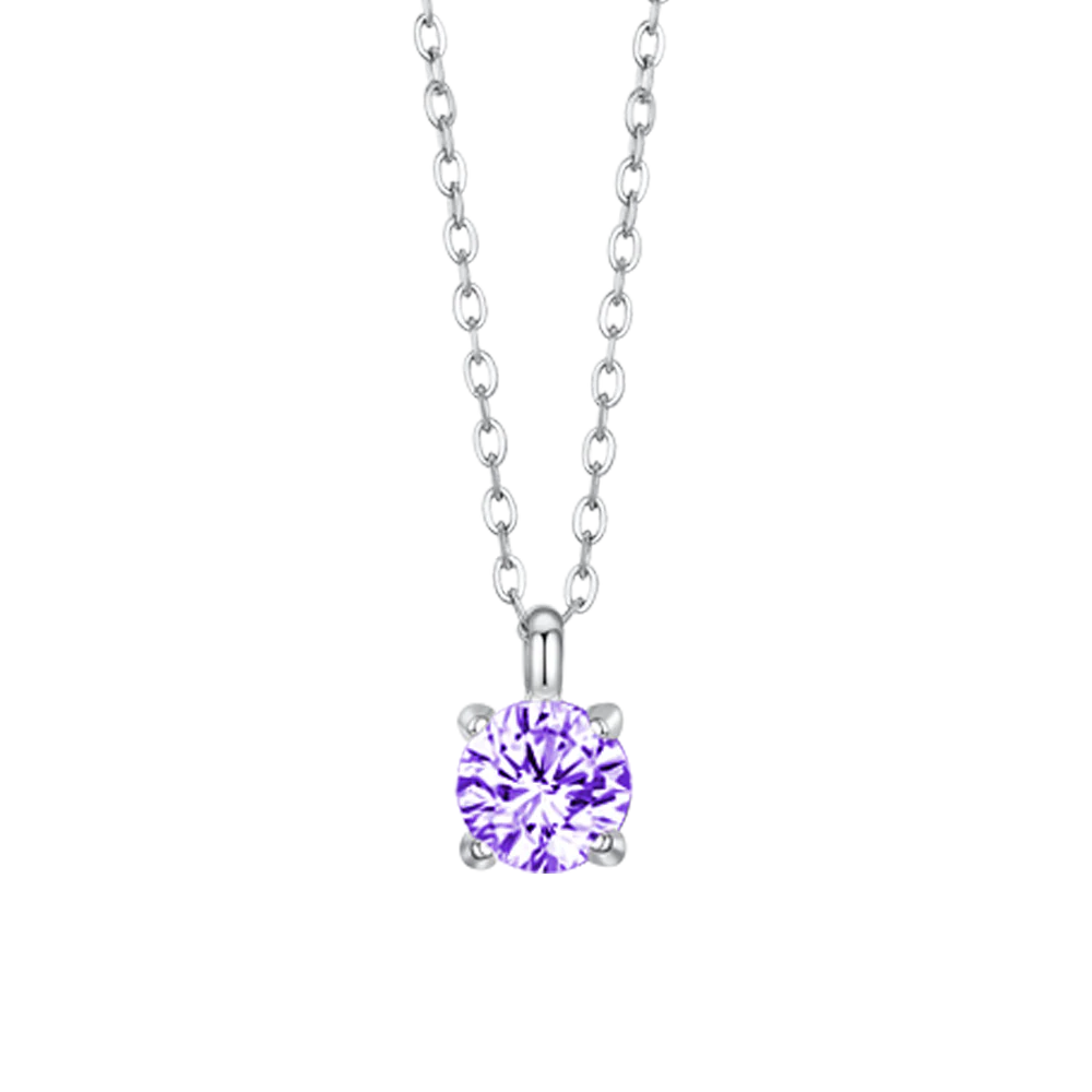 COLLANA DONNA IN ACCIAIO ZIRCONE VIOLA - Image 4