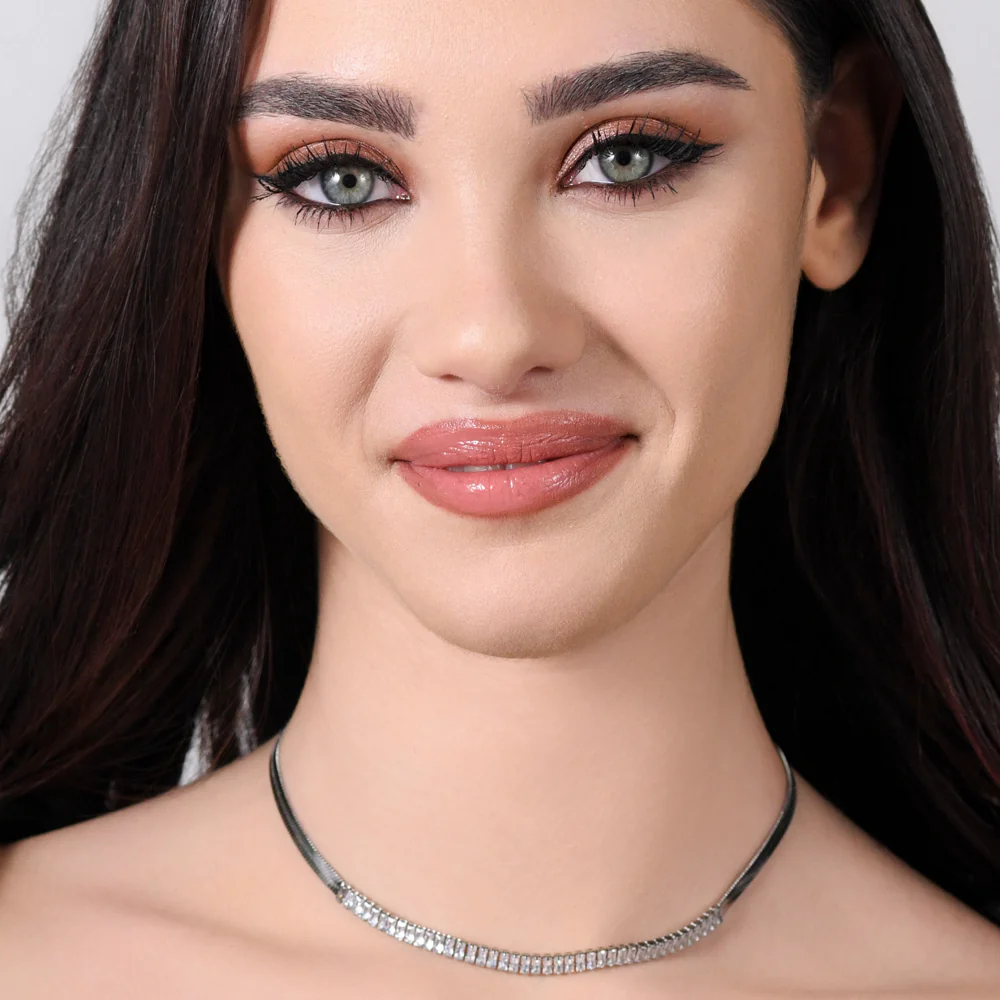 COLLANA DONNA IN ACCIAIO ZIRCONI BIANCHI - Image 3