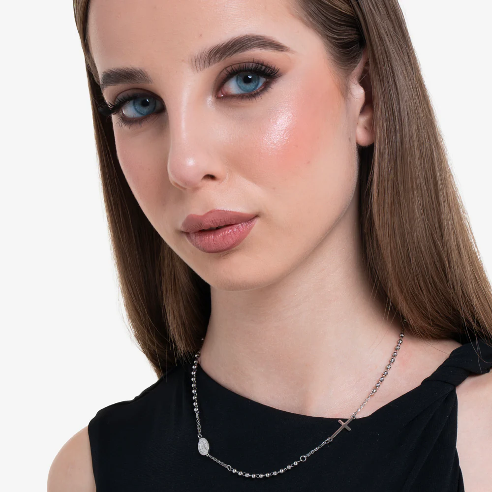 COLLANA DONNA ROSARIO IN ACCIAIO - Image 3