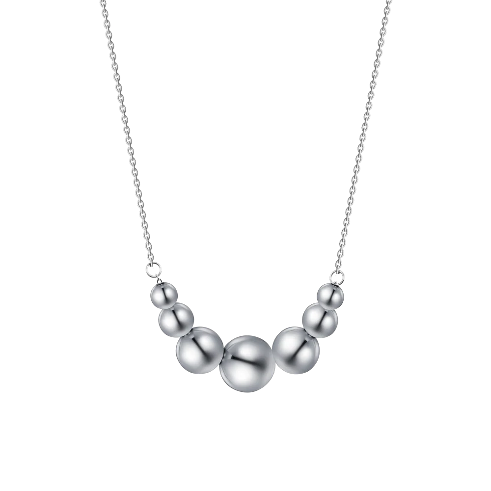 COLLANA DONNA SFERE IN ACCIAIO