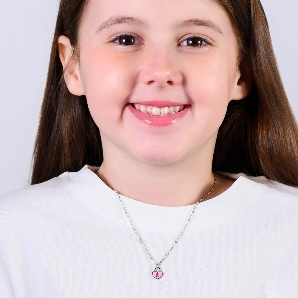 COLLANA BAMBINA IN ACCIAIO CON CUORE LUCCHETTO - Image 3