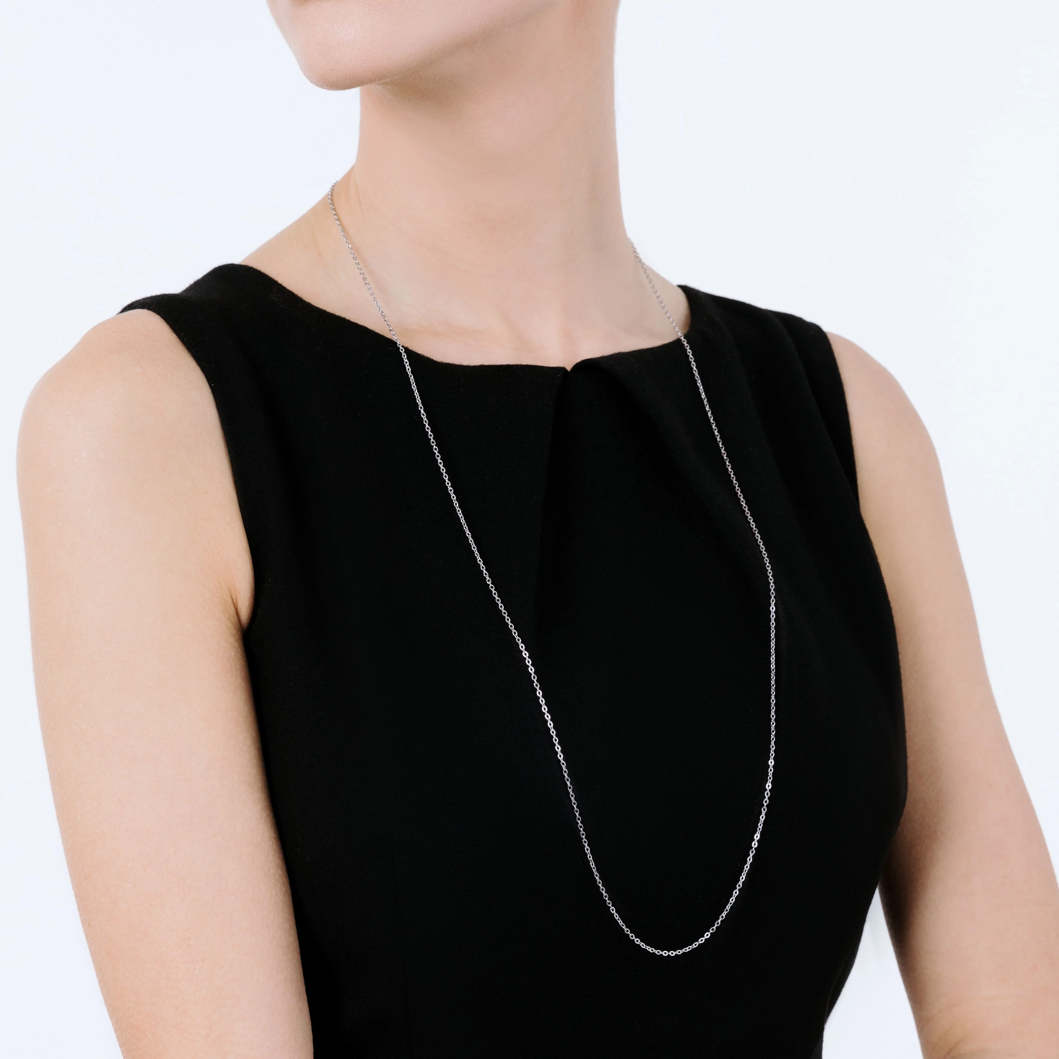 COLLANA LUNGA DONNA IN ACCIAIO PER CHARMS CON MOSCHETTONE - Image 3