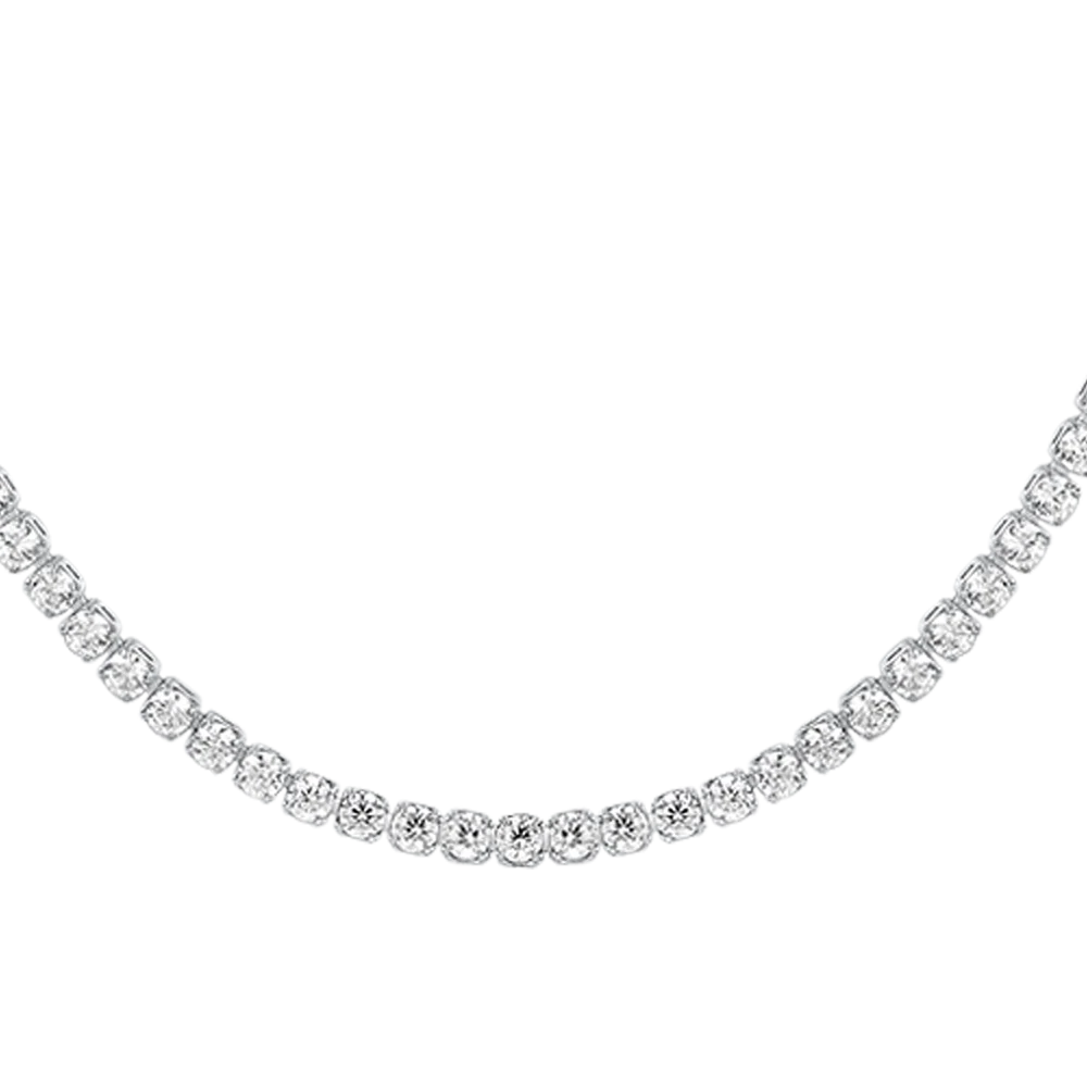 COLLANA TENNIS DONNA IN ACCIAIO CON ZIRCONI BIANCHI - Image 4