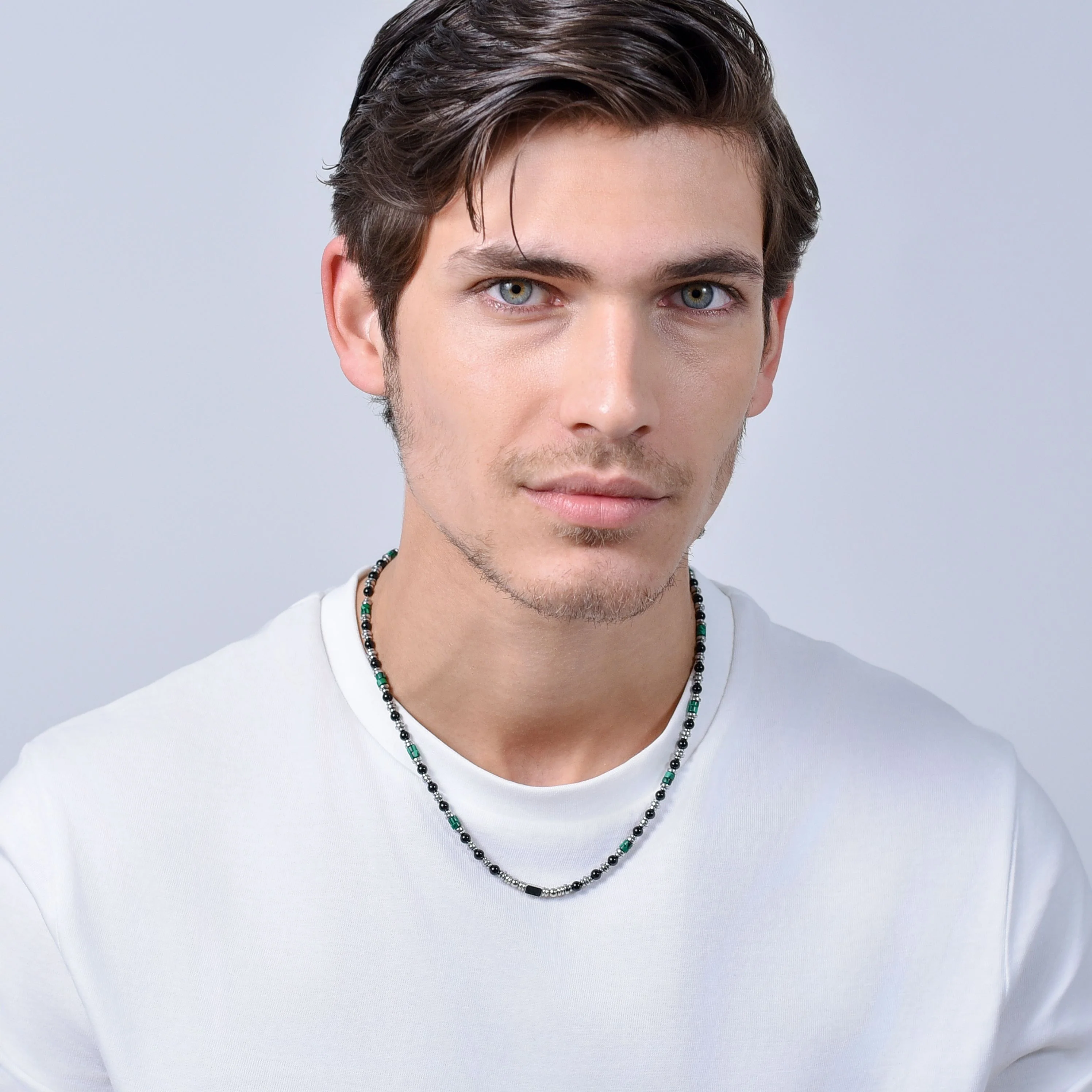 COLLANA UOMO IN ACCIAIO AGATA NERA - Image 3