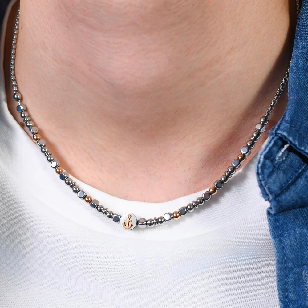 COLLANA UOMO IN ACCIAIO ANCORA IP ROSE GOLD - Image 2