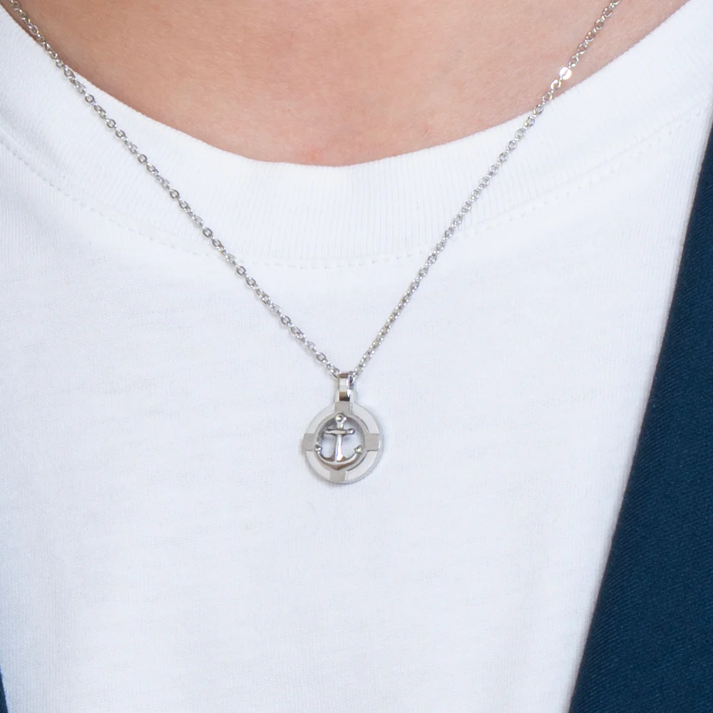 COLLANA UOMO IN ACCIAIO CON ANCORA - Image 2