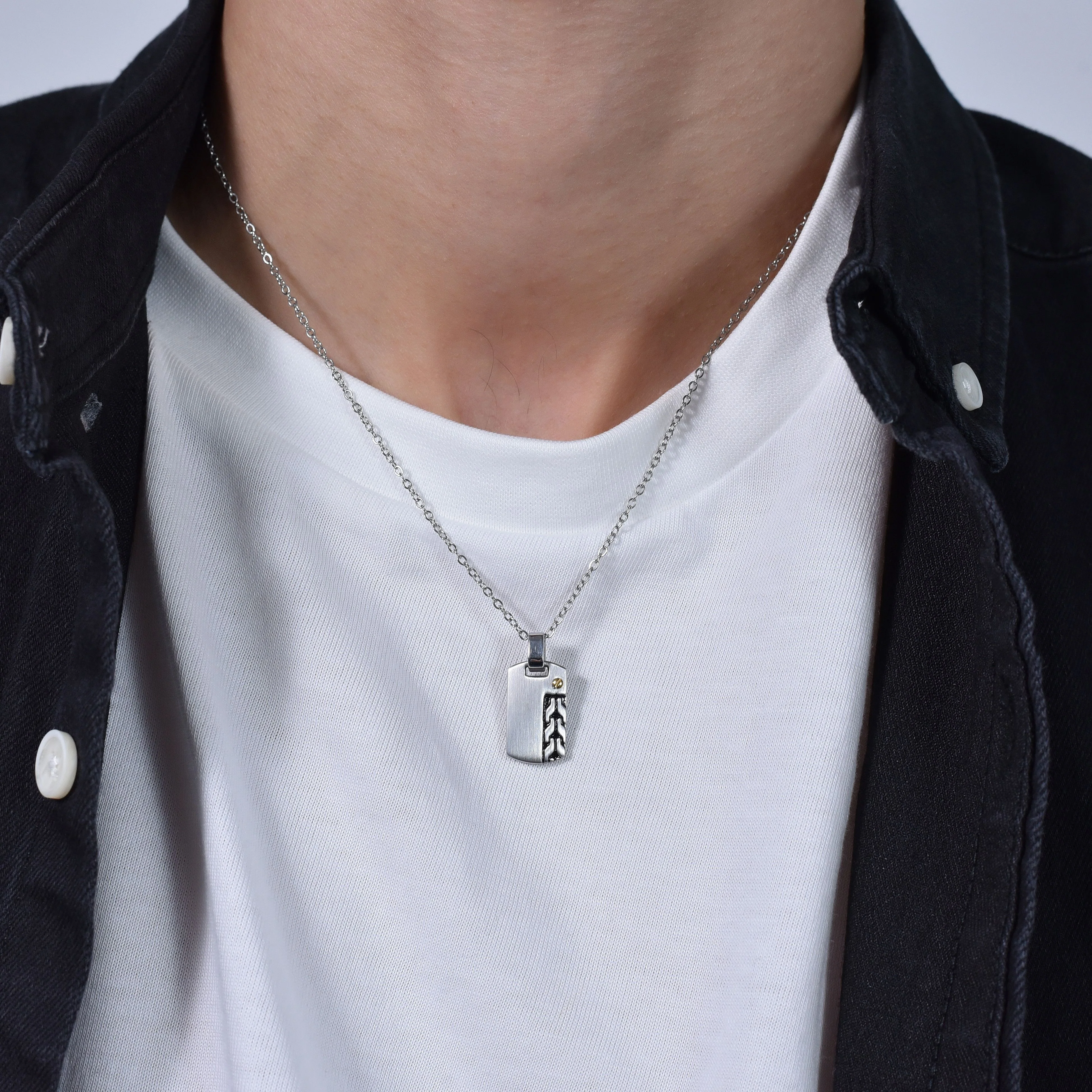 COLLANA UOMO IN ACCIAIO CON ELEMENTO - Image 2