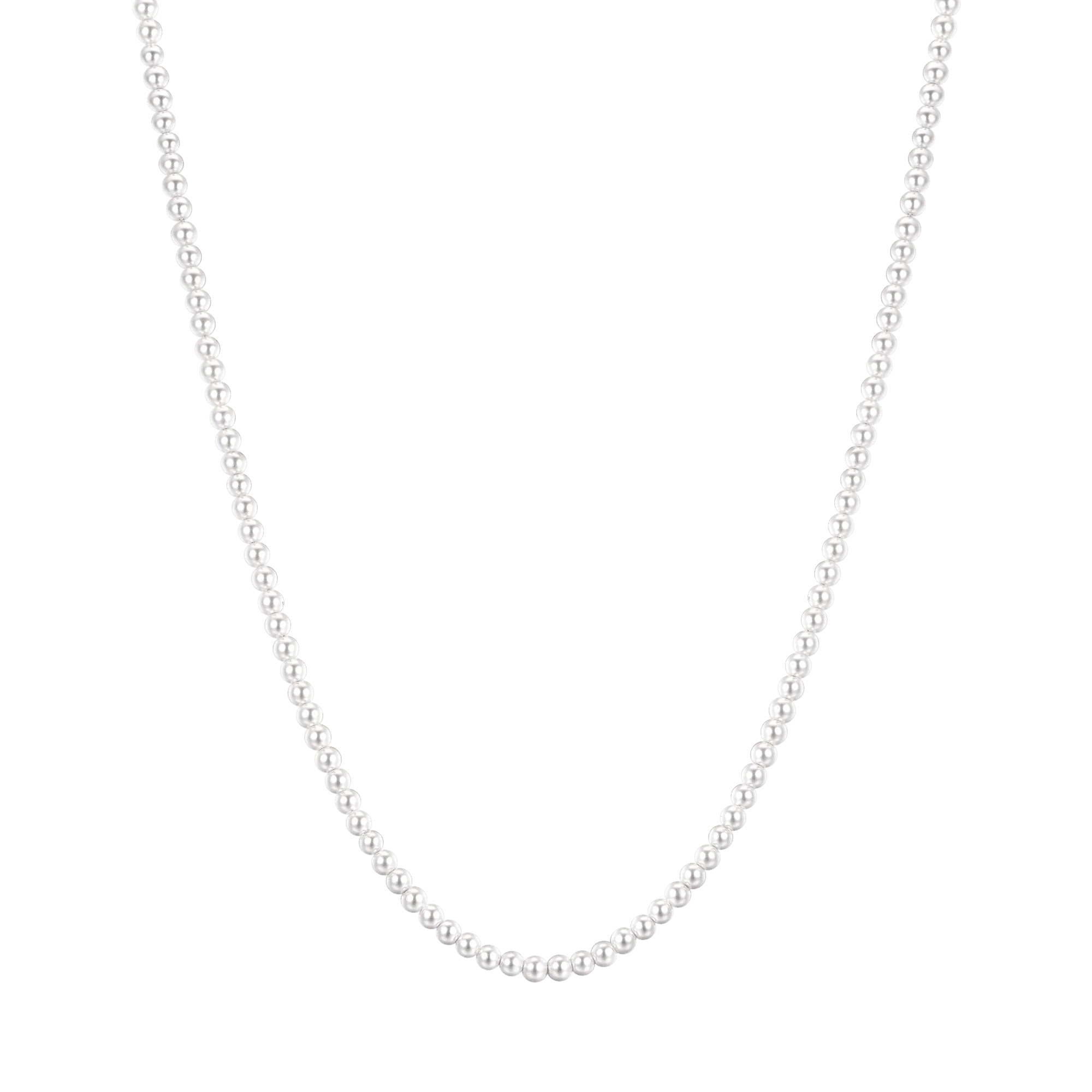 COLLANA UOMO IN ACCIAIO CON PERLE BIANCHE