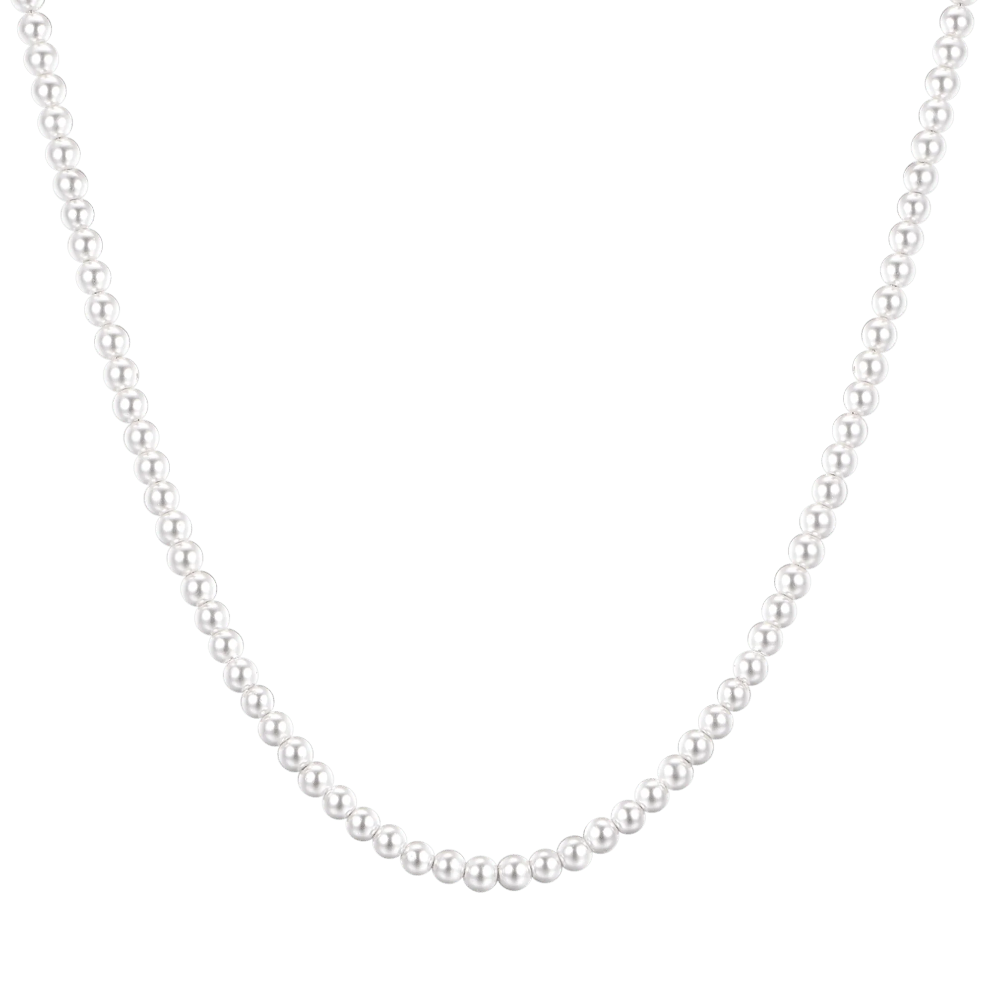 COLLANA UOMO IN ACCIAIO CON PERLE BIANCHE - Image 4