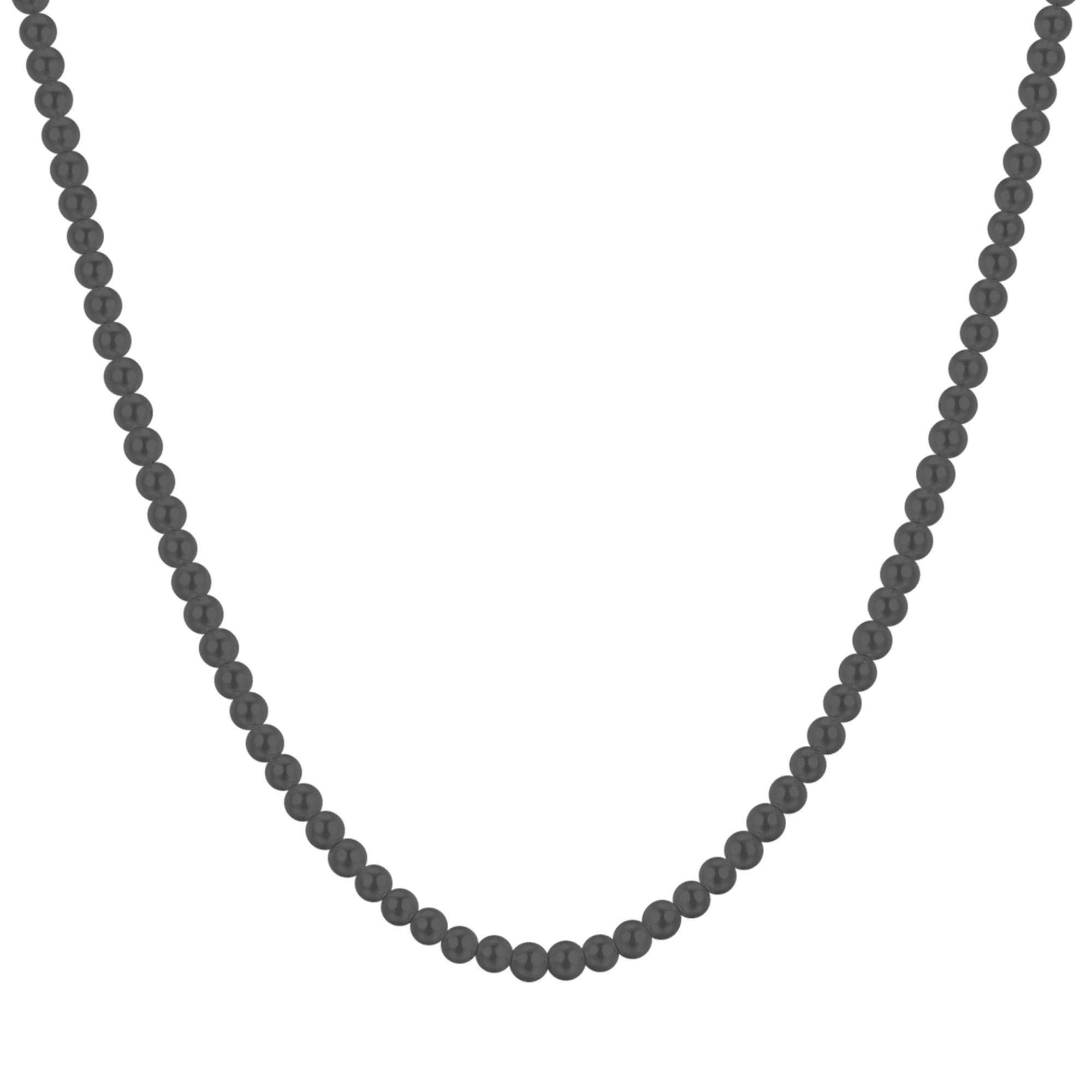 COLLANA UOMO IN ACCIAIO CON PERLE NERE - Image 4