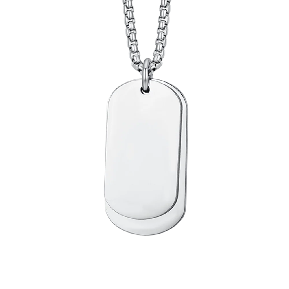 COLLANA UOMO IN ACCIAIO CON PIASTRE SILVER - Image 4