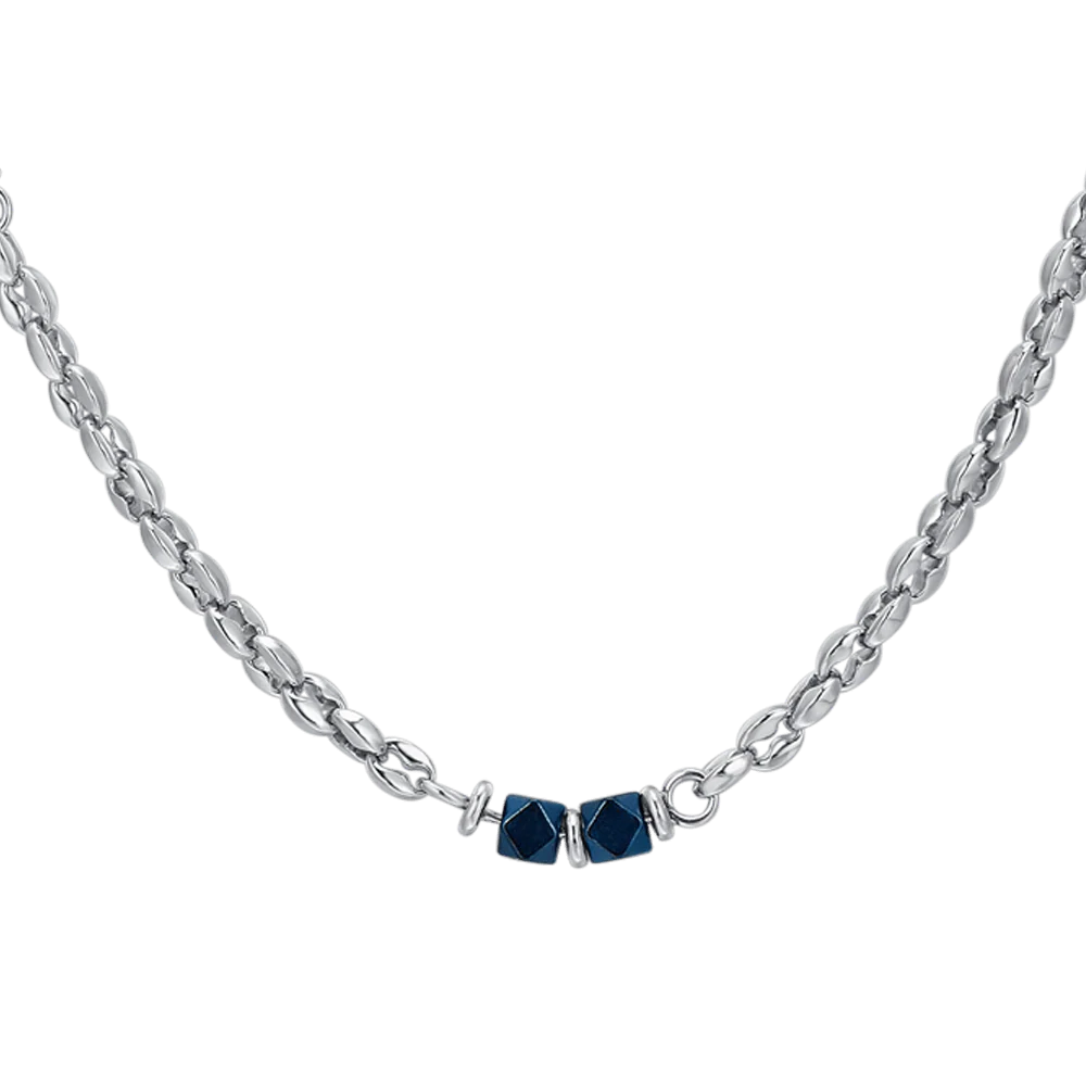 COLLANA UOMO IN ACCIAIO EMATITE BLU - Image 2