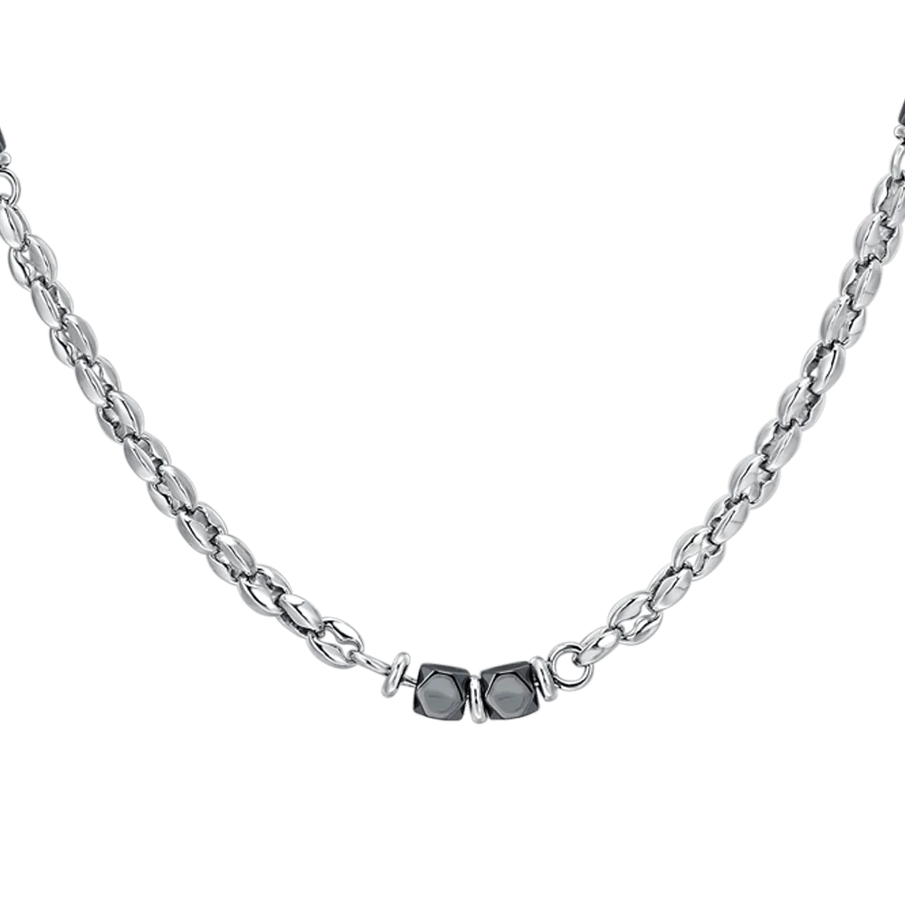 COLLANA UOMO IN ACCIAIO EMATITE GRIGIA - Image 2