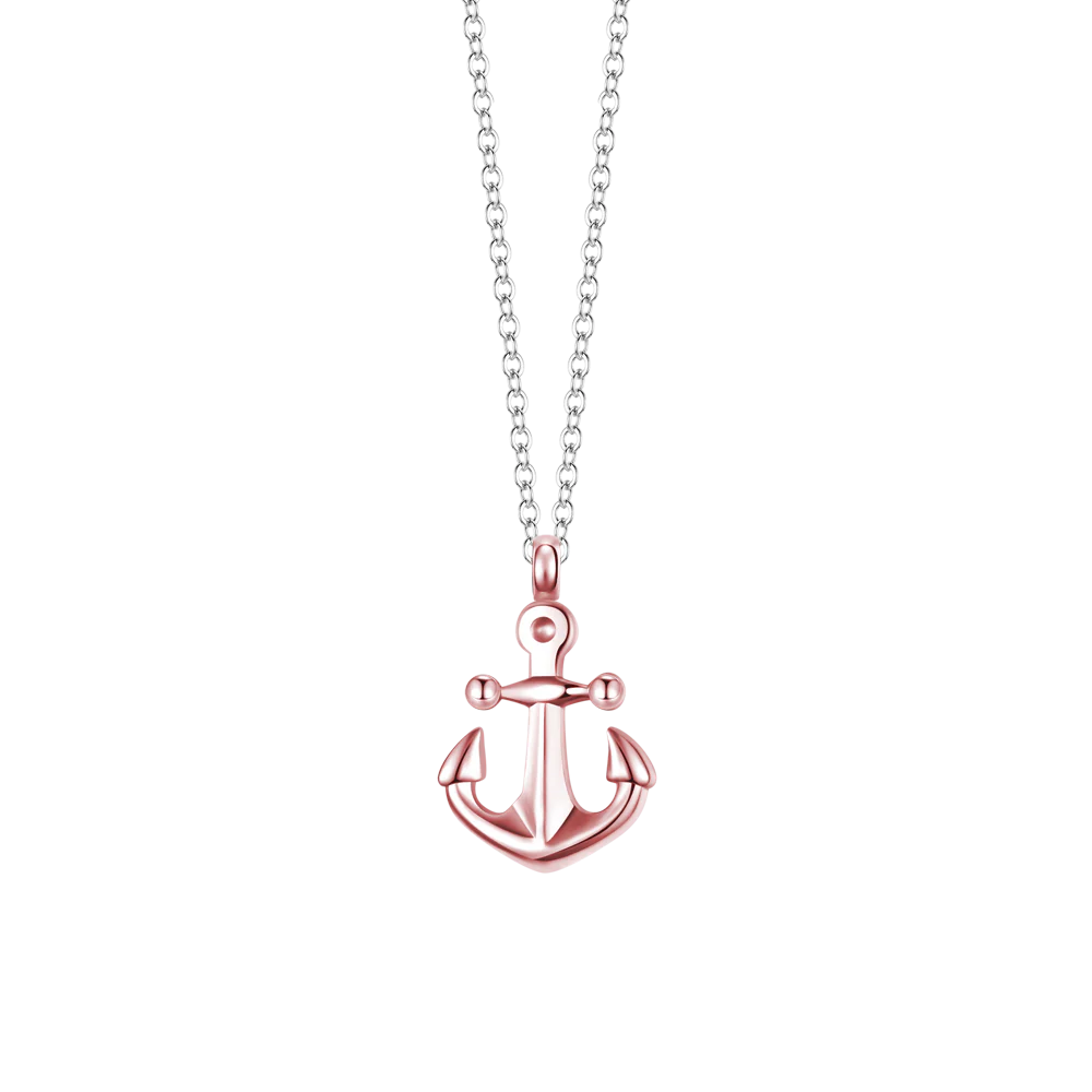 COLLANA UOMO IN ACCIAIO IP ROSE CON ANCORA