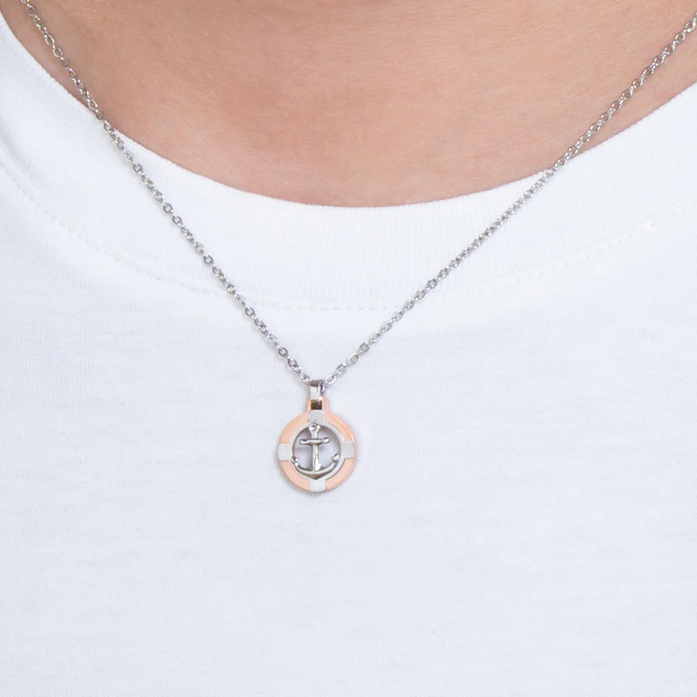 COLLANA UOMO IN ACCIAIO ROSA GOLD CON ANCORA - Image 2
