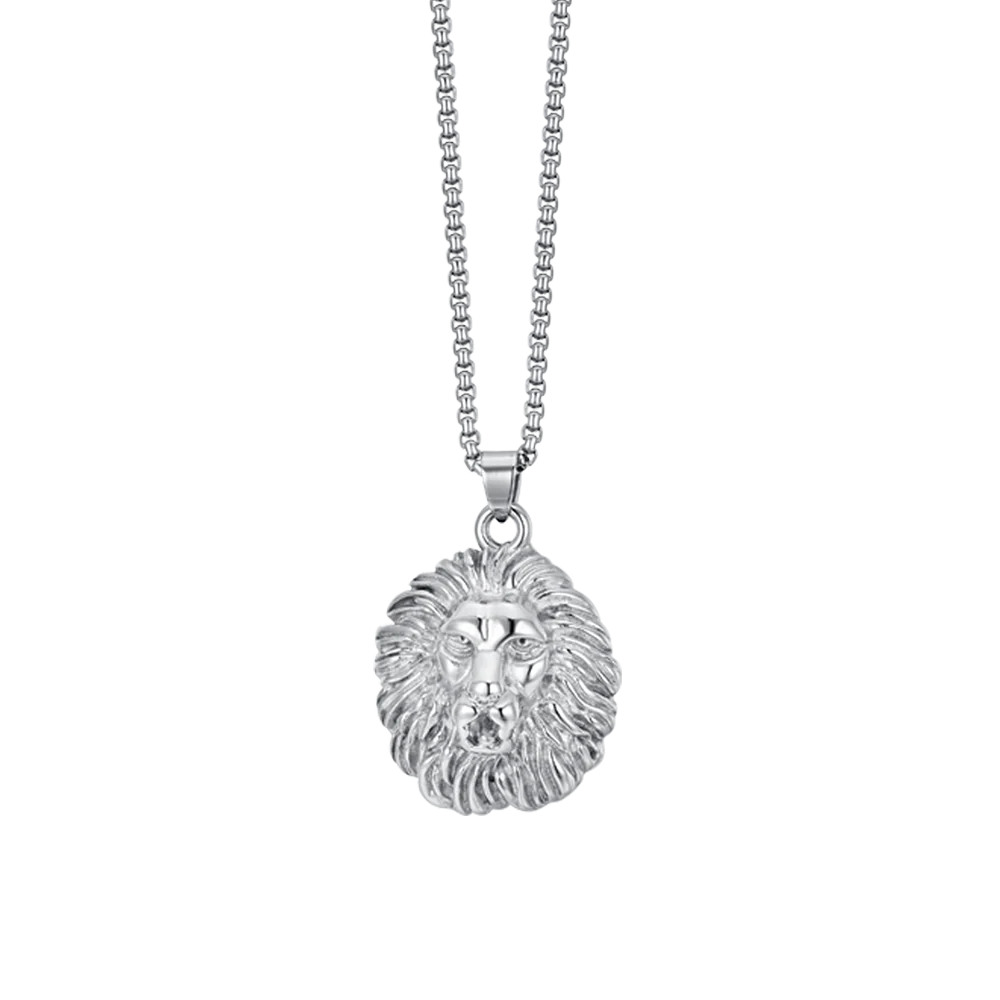 COLLANA UOMO IN ACCIAIO TESTA DI LEONE
